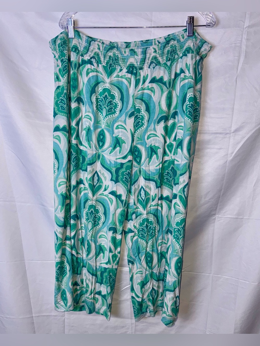 Soma Women’s Green Patterned Wide-Leg Pajama Pant